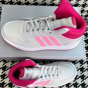 Adidas GZ1929 High Sneakers Basketball Grey/Pink Girls Size 4